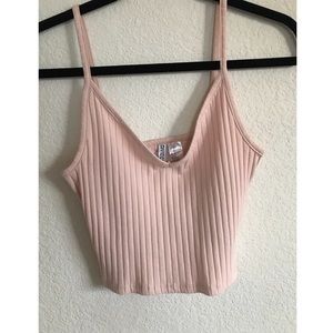 Ribbed Pink Crop Top